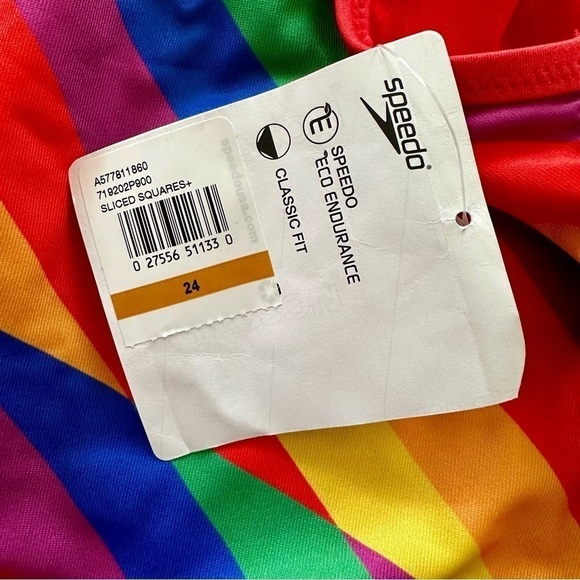 NWT Speedo Endurance One Piece Swimsuits Rainbow Pride Womens 24 - Picture 3 of 3